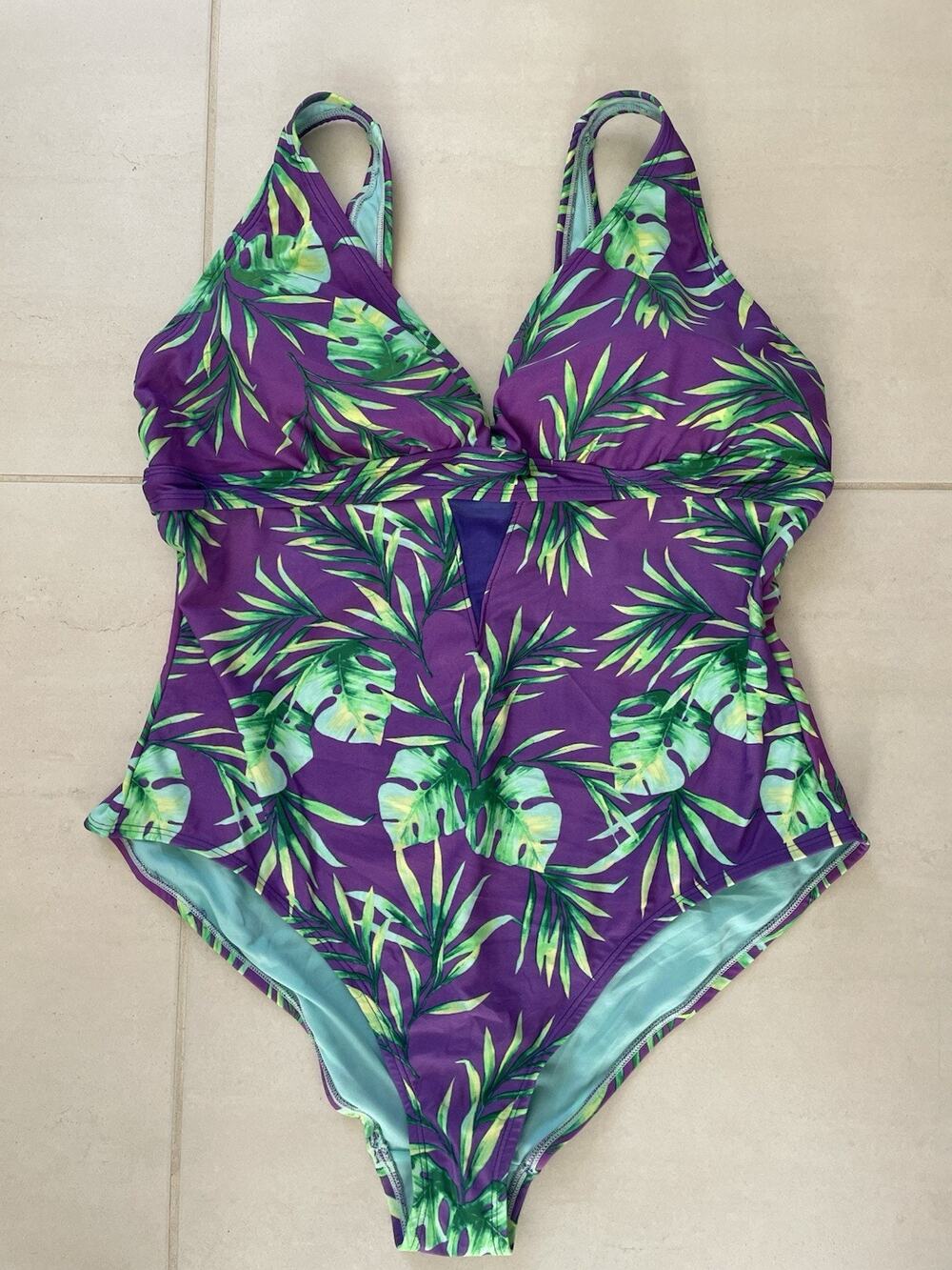 Adore Me Swim One Piece Swimsuit Nayla Palm Leaf Print Swimwear Summer